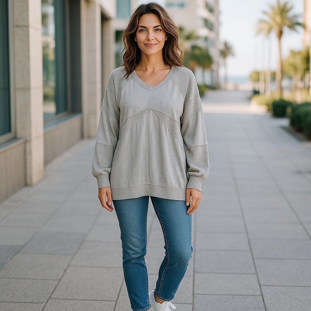 POL Waffle Knit Long Sleeve  Cozy Oversized - Medium NWOT